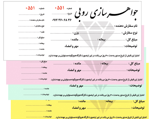 4 برگی دسته چکی NCRریسو مشکی